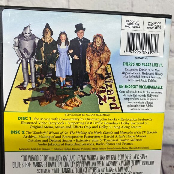 The Wizard of Oz DVD 70th Anniversary 2-Disc Special Edition Movie Classic - Picture 3 of 7